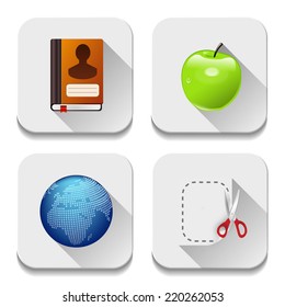 Vector app icons, illustration of application icons set