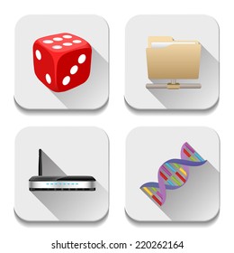 Vector app icons, illustration of application icons set