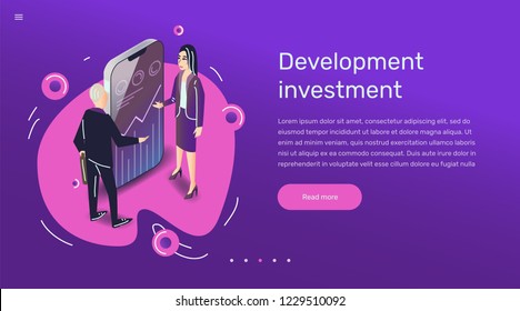 Vector app user illustration. Flat art with smartphone mobile application.