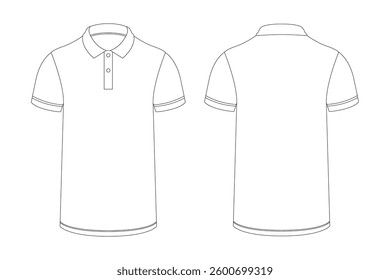 Vector apparel mockup in a minimal linear style. Clean outline illustration for showcasing clothing designs, branding, and prints. Ideal for fashion, e-commerce, and marketing visuals.