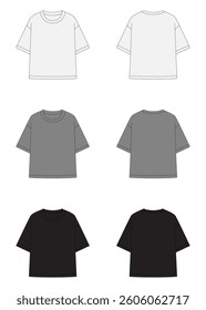 Vector apparel mockup in a minimal linear style. Clean outline illustration for showcasing clothing designs, branding, and prints. Ideal for fashion, e-commerce, and marketing visuals.