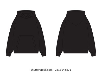 Vector apparel mockup in a minimal linear style. Clean outline illustration for showcasing clothing designs, branding, and prints. Ideal for fashion, e-commerce, and marketing visuals.