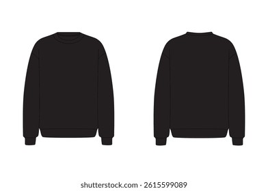 Vector apparel mockup in a minimal linear style. Clean outline illustration for showcasing clothing designs, branding, and prints. Ideal for fashion, e-commerce, and marketing visuals.