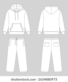 Vector apparel mockup in a minimal linear style. Clean outline illustration for showcasing clothing designs, branding, and prints. Ideal for fashion, e-commerce, and marketing visuals.