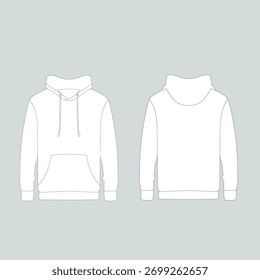 Vektorbekleidungsmockup in einem minimalen linearen Stil. Saubere Umrissgrafik für die Präsentation von Kleidungsdesigns, Branding und Drucken. Ideal für Mode, E-Commerce und Marketingvisuals.