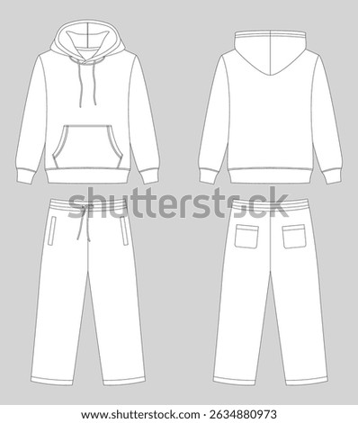 Vector apparel mockup in a minimal linear style. Clean outline illustration for showcasing clothing designs, branding, and prints. Ideal for fashion, e-commerce, and marketing visuals.