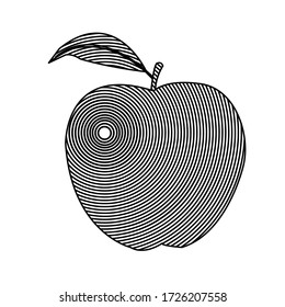 
vector apple in black and white