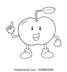 vector of apple cartoon