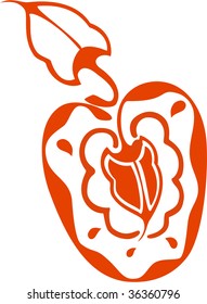 Vector. Apple in color 01