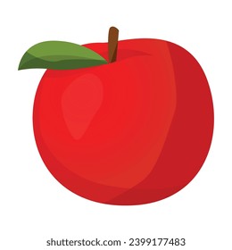 Diseño vectorial colorido de manzana vectorial en blanco.