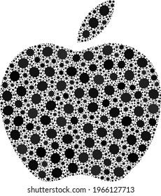 Vector apple covid-2019 composition icon done for medicare applications. Apple mosaic is done from random covid viral icons.