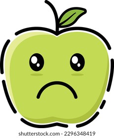manzana vectorial en forma de emoticono lindo.