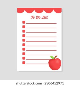 vector apple cute hand drawn to do list tamplate 