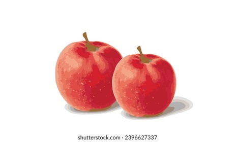 vector apple design with the concept of painting on canvas with oil blur effect