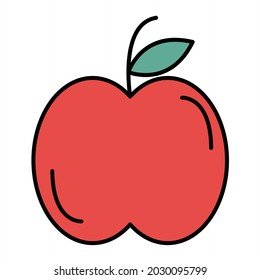 Vector Apple Filled Outline Icon Design
