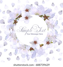 Vector Apple Flowers Frame Template