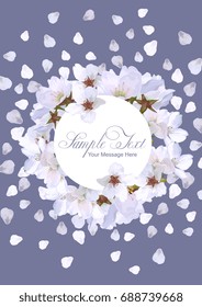 Vector Apple Flowers Frame Template
