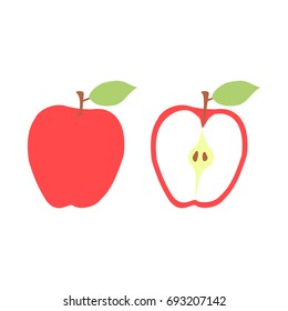 Red Apple Half Apple Fruit Transparent Stock Vector (Royalty Free ...