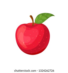 Vector apple. Fruit illustration for farm market menu. Healthy food design