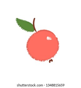 Vector apple. Fruit illustration for farm market menu. Healthy food design. Hand drawn illustration with noisy texture.
