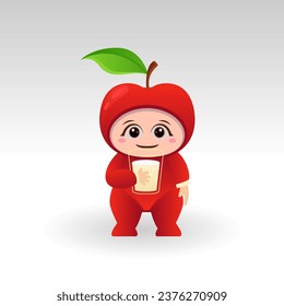 Vektor Apple Frucht kawaii Zeichentrickfigur Vektorgrafik lustige Apple Frucht kawaii Illustration