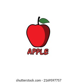 Vector apple fruit on white background 