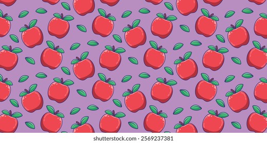 Vector apple fruit pattern. apple fruit symbol. Wallpaper. Free space for text. Copy space.