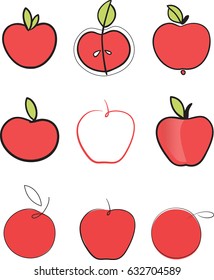 Vector apple fruits