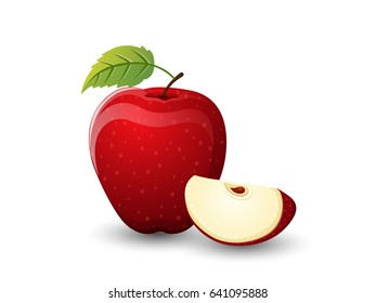 Vector Apple fruits isolated on white background