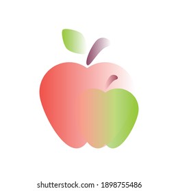 Vector apple in gradient style