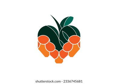 Vector apple and honeycomb logo