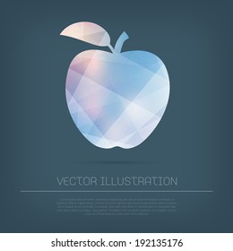 Vector apple icon with colorful trendy and modern polygonal texture