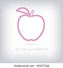 Vector apple icon with double contour. Clean and minimal