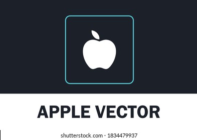 Vector of apple icon isolated on dark background. For designer.
