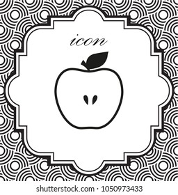 Vector apple icon on a geometric background of eps