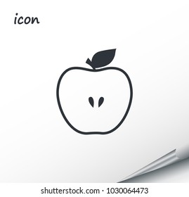 Vector apple icon on a wrapped silver sheet