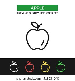 Vector apple icon. Premium quality graphic design. Modern signs, outline symbols collection, simple thin line icons set for websites, web design, mobile app, infographics