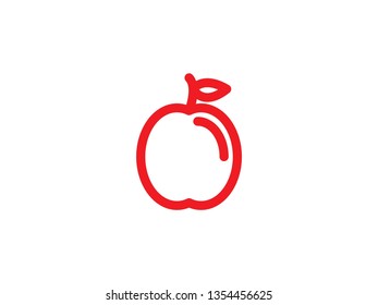 vector apple icons line color on white - Vector