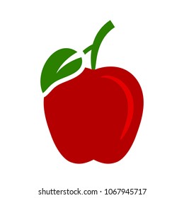 vector apple illustration isolated - healthy fresh fruit symbol, natural sign