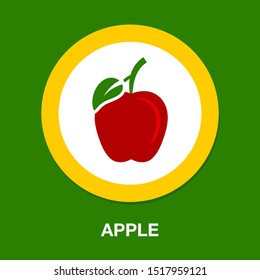 vector apple illustration isolated - healthy fresh fruit symbol, natural sign