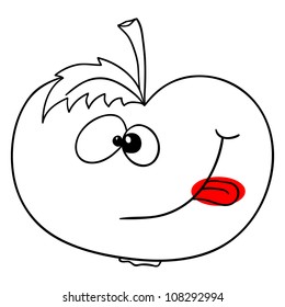 Vector apple is isolated on a white background