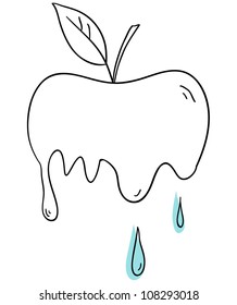 Vector apple is isolated on a white background