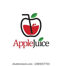 vector apple juice design logo concept