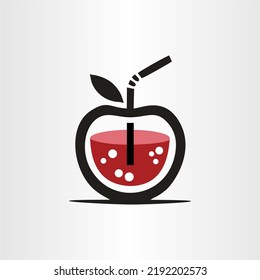 vector apple juice logo for minimalist and modern product logo