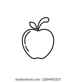 Vector Apple line icon, outline vector sign, linear style pictogram isolated on white. Symbol, logo illustration. Pixel perfect vector graphics