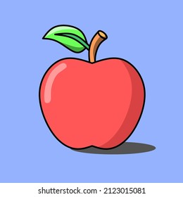 vector of an apple. made with outlines. suitable for children's learning and coloring books.