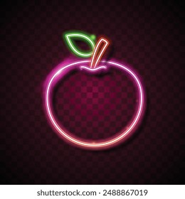 Vector de diseño de neón de manzana.