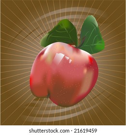 vector apple on dimensional background