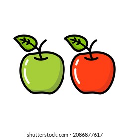 vector apple on white background