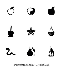 Vector Apple and pear icon set on white background